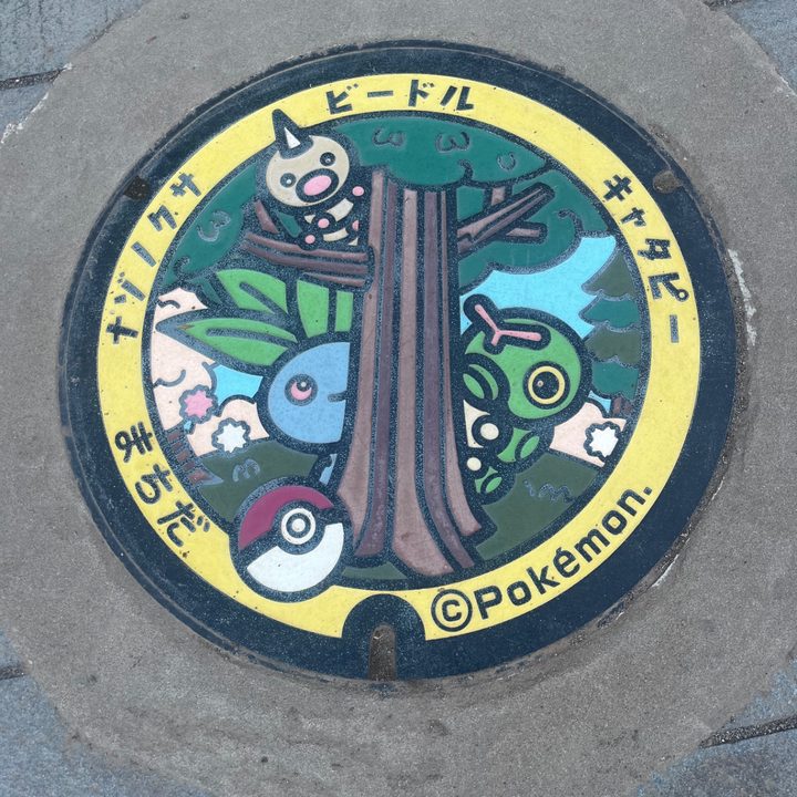 東京都町田のポケふた（キャタピー・ナゾノクサ・ビードル）の写真