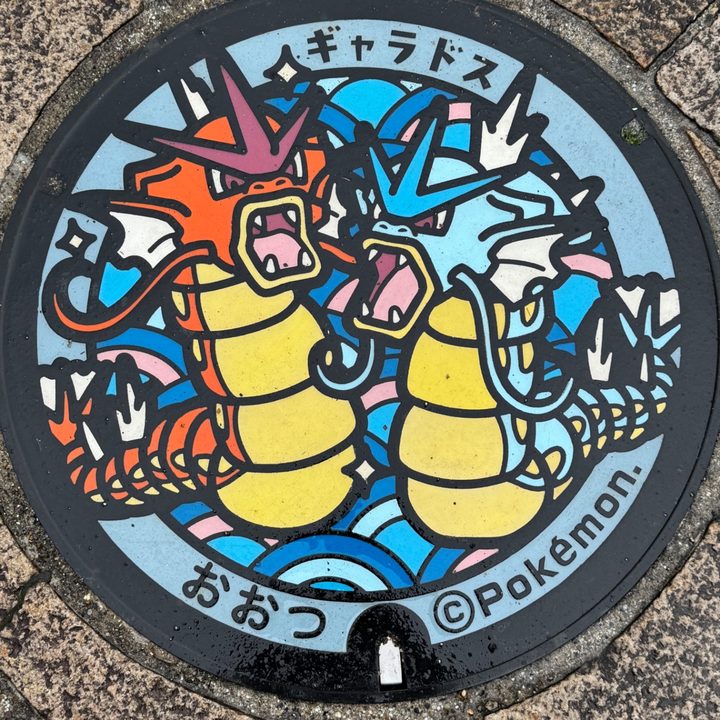滋賀県大津のポケふた（ギャラドス）の写真