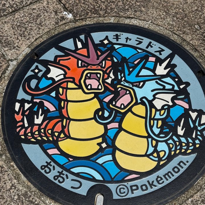 滋賀県大津のポケふた（ギャラドス）の写真