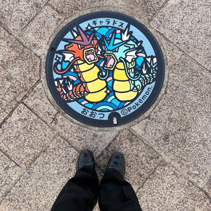滋賀県大津のポケふた（ギャラドス）の写真