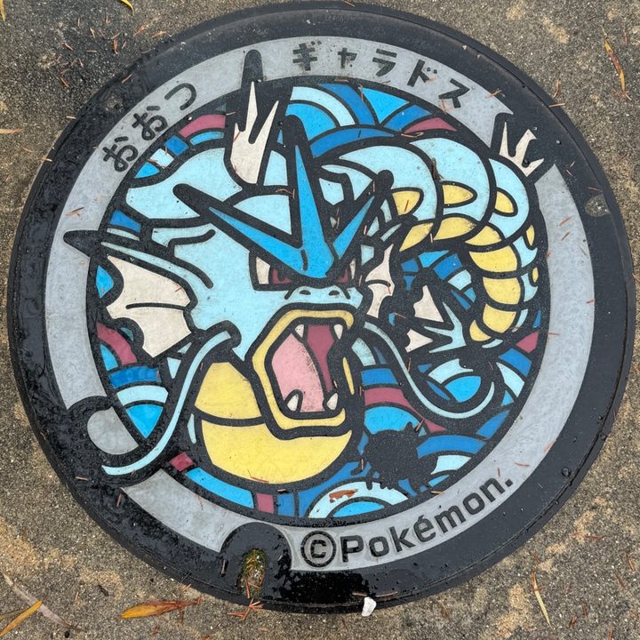滋賀県大津のポケふた（ギャラドス）の写真