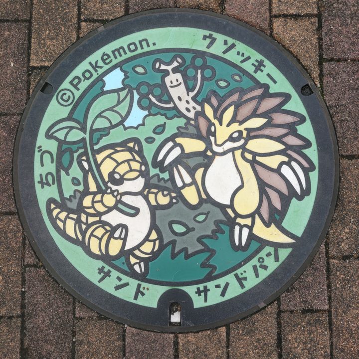 智頭町 智頭駅前のポケふた（ウソッキー・サンド・サンドパン）の写真