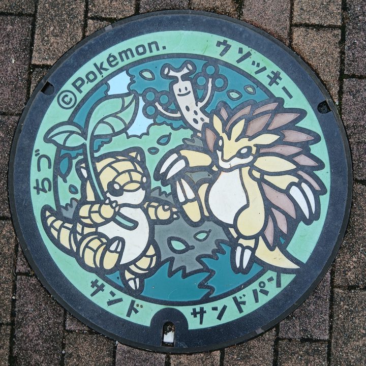 智頭町 智頭駅前のポケふた（ウソッキー・サンド・サンドパン）の写真