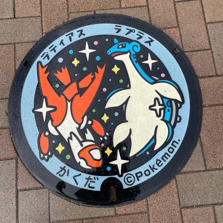 角田市 道の駅かくだのポケふた（ラティアス・ラプラス）の写真
