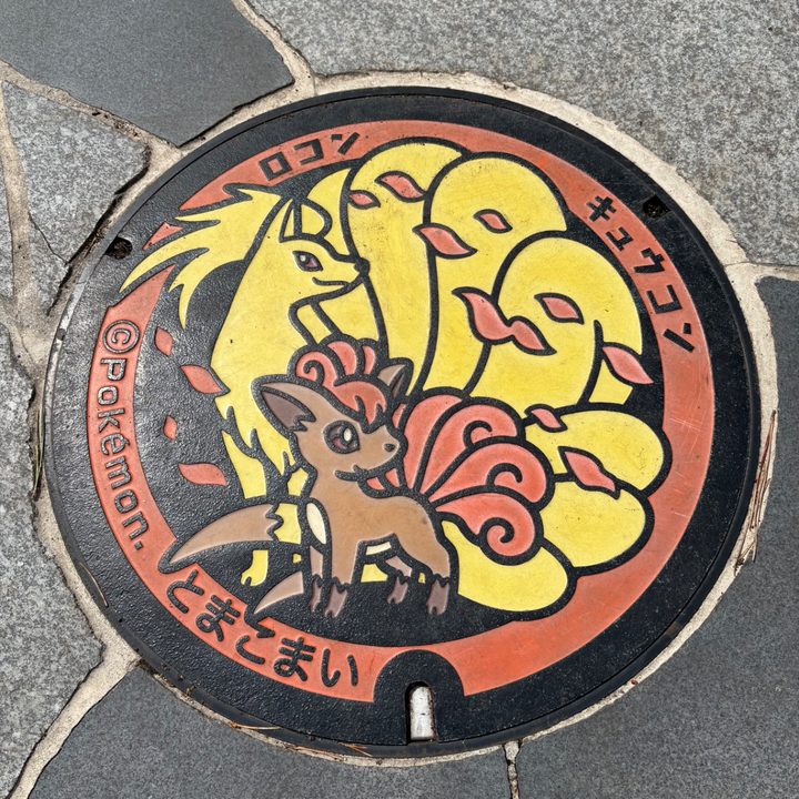 北海道苫小牧のポケふた（キュウコン・ロコン）の写真
