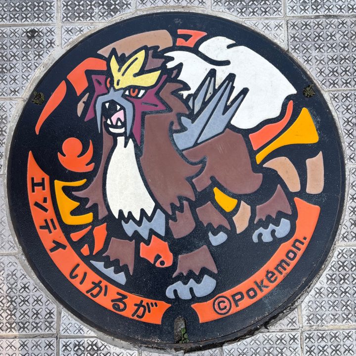 斑鳩町 法隆寺iセンターのポケふた（エンテイ）の写真