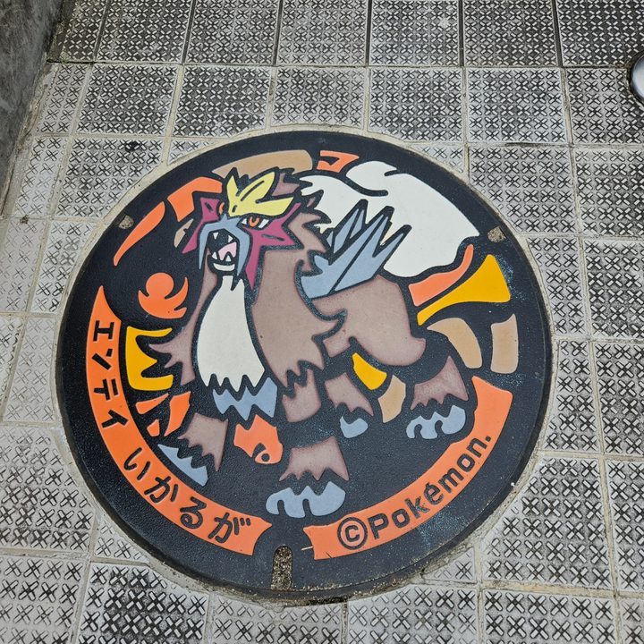 奈良県斑鳩のポケふた（エンテイ）の写真