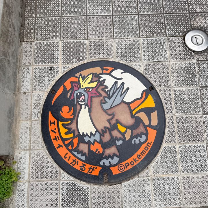 奈良県斑鳩のポケふた（エンテイ）の写真