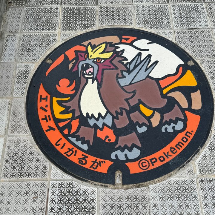 斑鳩町 法隆寺iセンターのポケふた（エンテイ）の写真