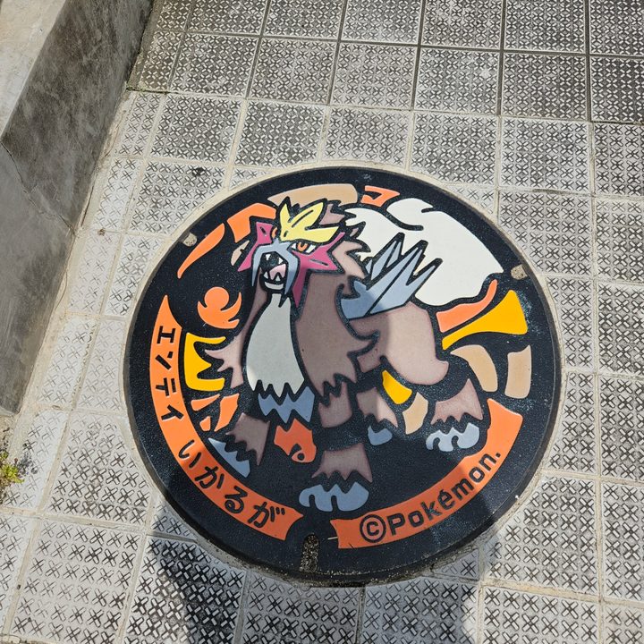 奈良県斑鳩のポケふた（エンテイ）の写真