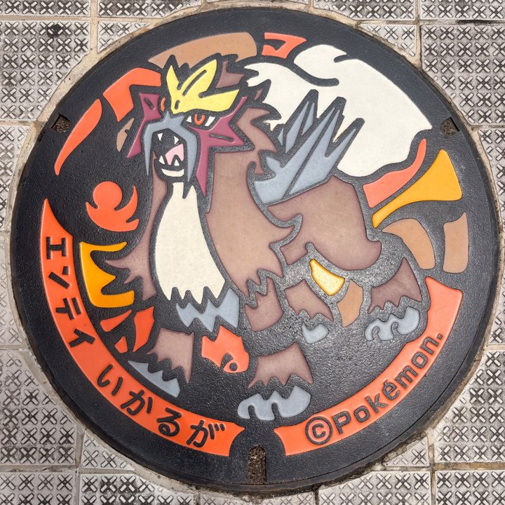 奈良県斑鳩のポケふた（エンテイ）の写真
