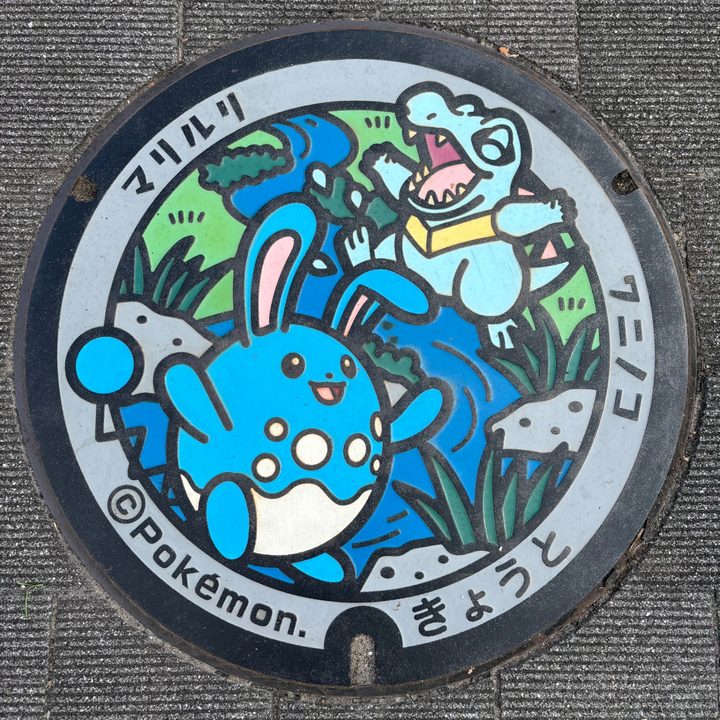 京都府京都のポケふた（マリルリ・ワニノコ）の写真