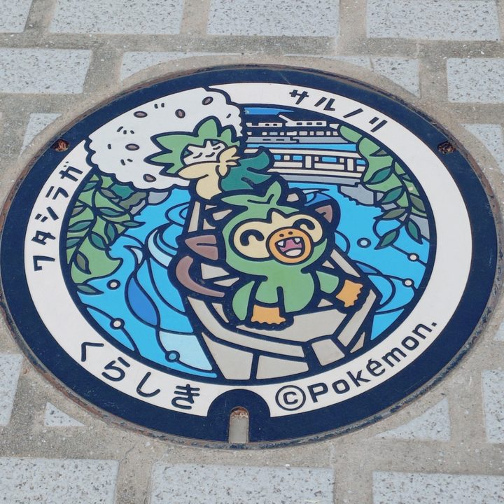 岡山県倉敷のポケふた（サルノリ・ワタシラガ）の写真