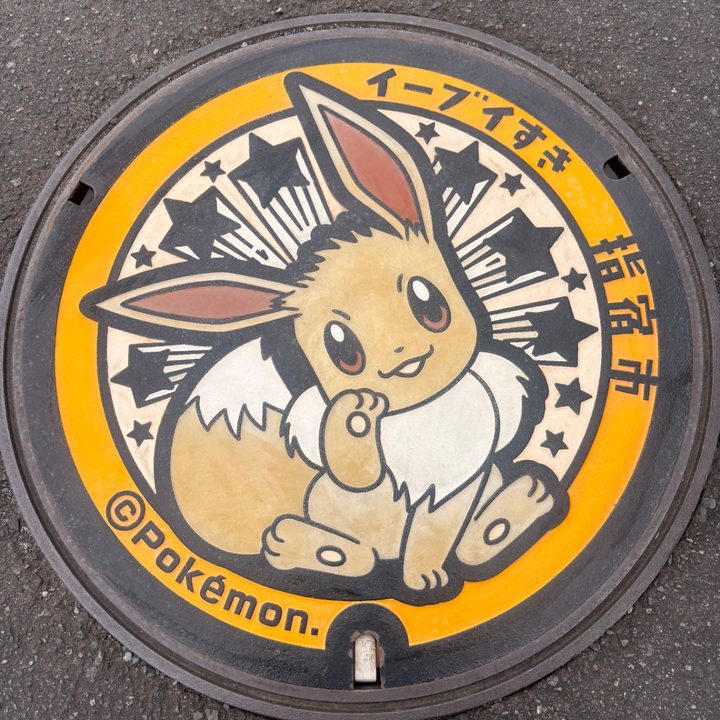 鹿児島県指宿のポケふた（イーブイ）の写真