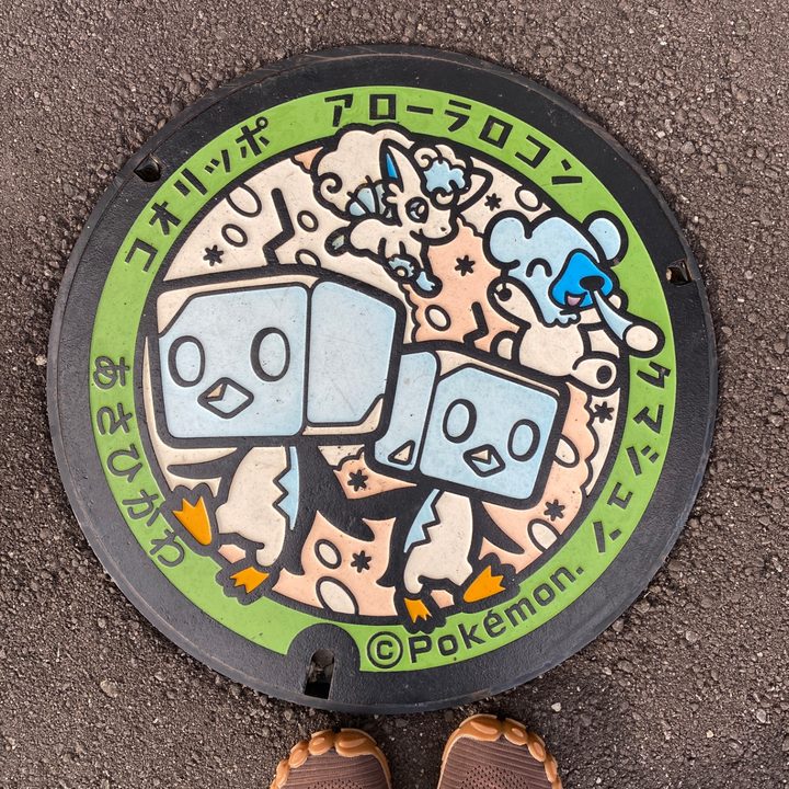 北海道旭川のポケふた（アローラロコン・クマシュン・コオリッポ）の写真