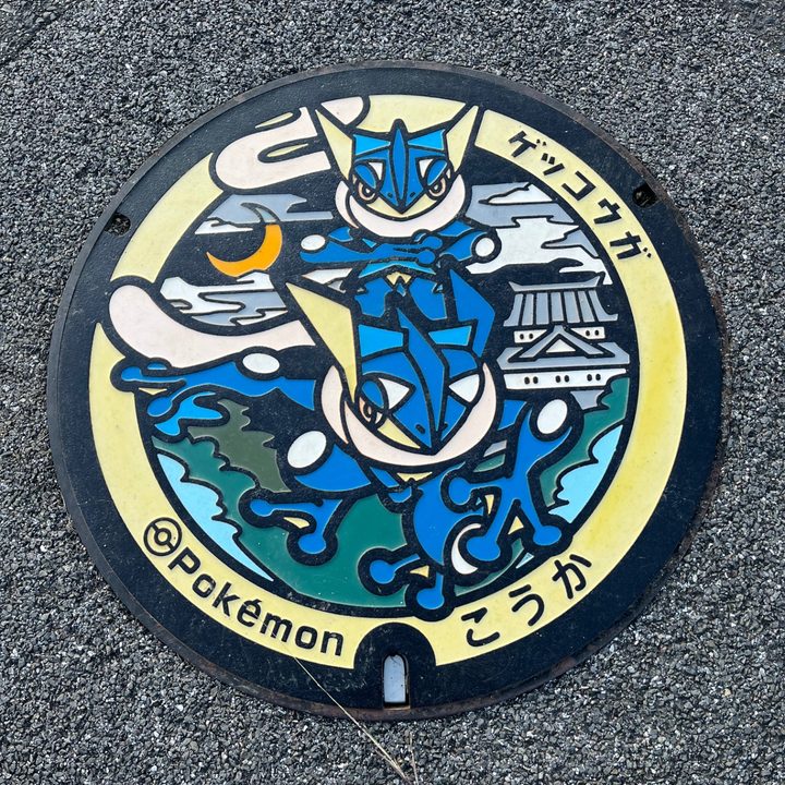 甲賀市 水口スポーツの森のポケふた（ゲッコウガ）の写真