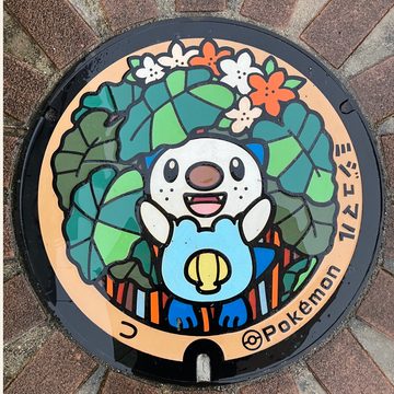 ミジュマルのポケふた（三重県津市まん中広場）