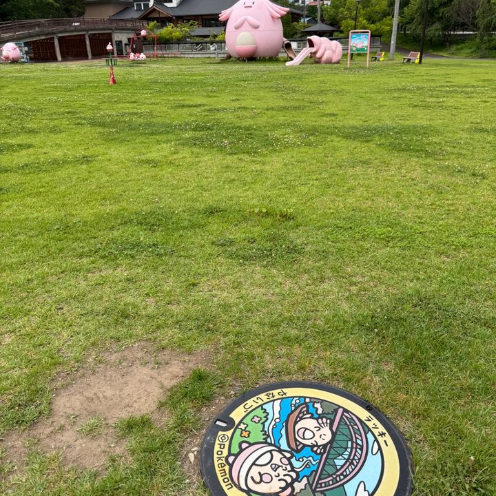 福島県柳津のポケふた（ピンプク・ラッキー）の写真