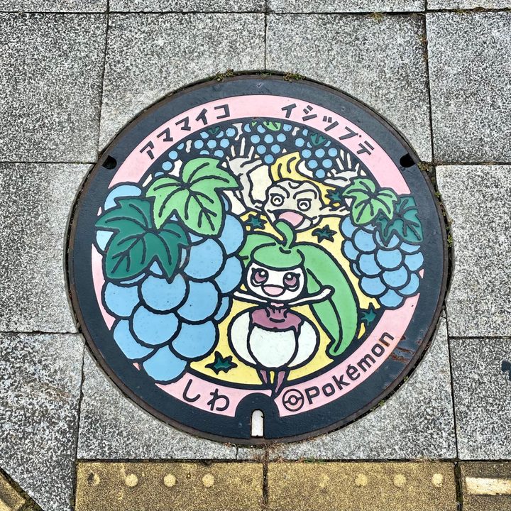 紫波町 紫波中央駅前のポケふた（アママイコ・イシツブテ）の写真