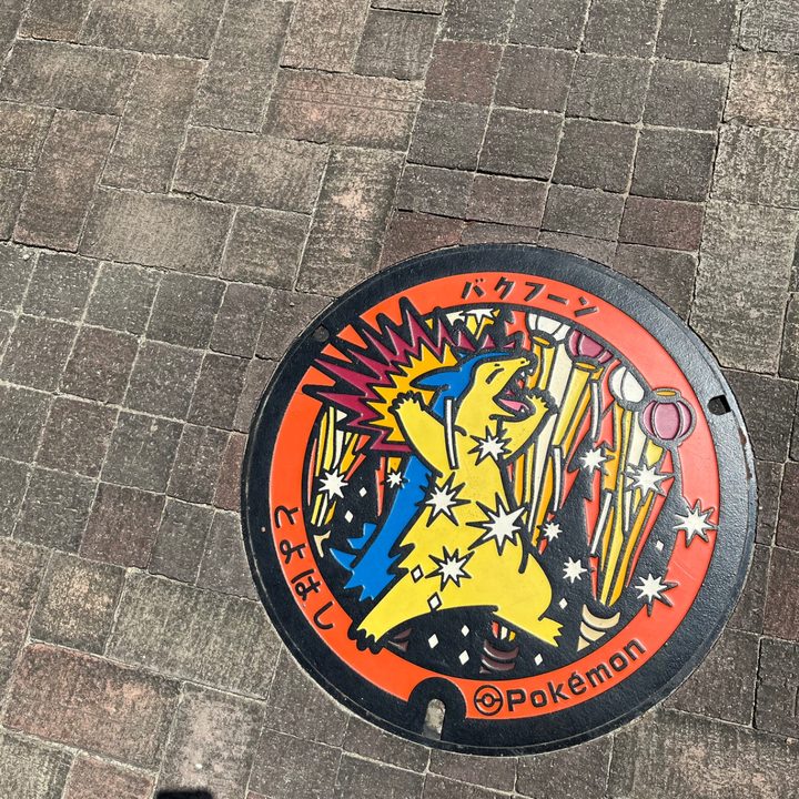 愛知県豊橋市のポケふた（バクフーン）の写真