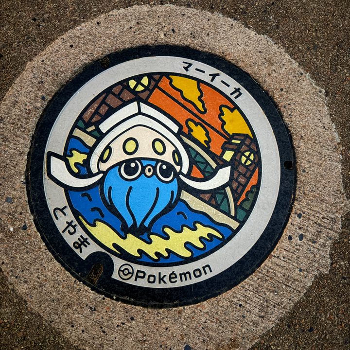 富山市 富岩運河環水公園のポケふた（マーイーカ）の写真