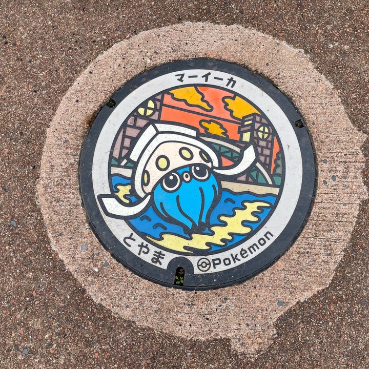 富山市 富岩運河環水公園のポケふた（マーイーカ）の写真