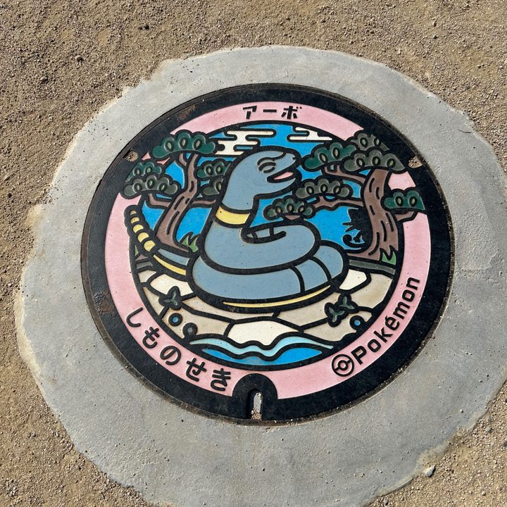 Photo of the Ekans Poké Lid in Shimonoseki
