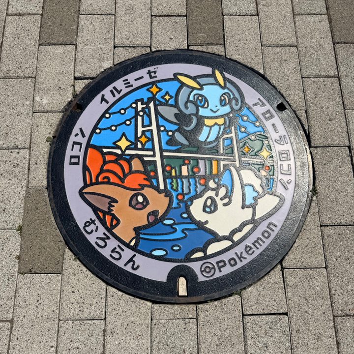 室蘭市 えみらん（DENZAI環境科学館・図書館）のポケふた（アローラロコン・イルミーゼ・ロコン）の写真