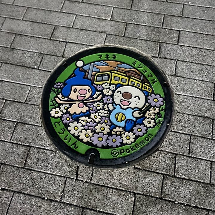 員弁郡東員町 東員町中部公園のポケふた（マネネ・ミジュマル）の写真