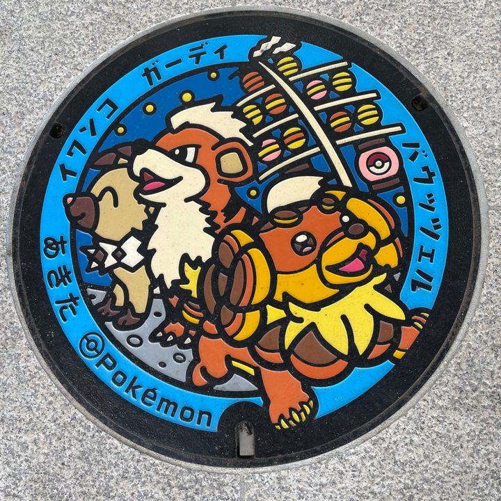 秋田県秋田のポケふた（イワンコ・ガーディ・バウッツェル）の写真
