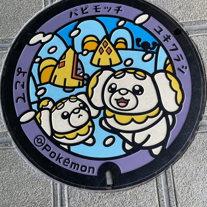 秋田県横手のポケふた（パピモッチ・ユキワラシ）の写真
