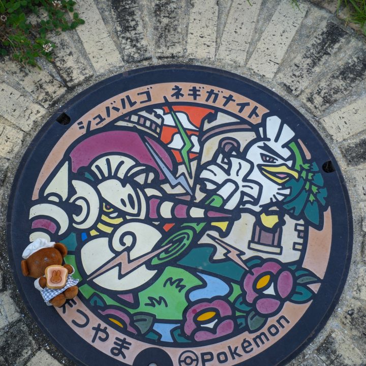 愛媛県松山のポケふた（シュバルゴ・ネギガナイト）の写真