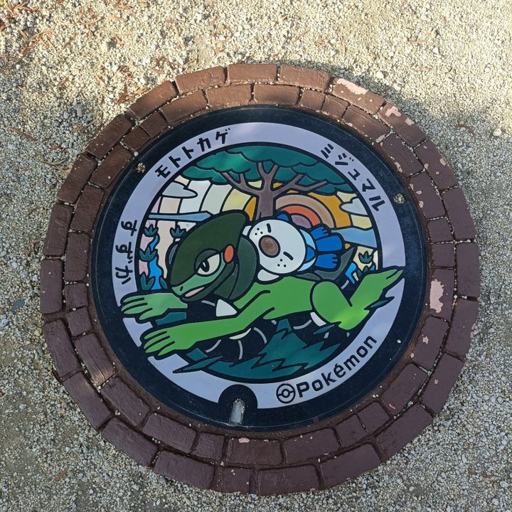 三重県鈴鹿市のポケふた（ミジュマル・モトトカゲ）の写真