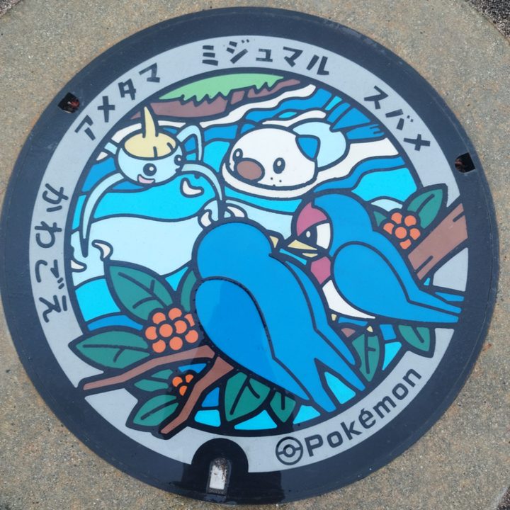 三重郡川越町 川越富洲原駅前のポケふた（アメタマ・スバメ・ミジュマル）の写真