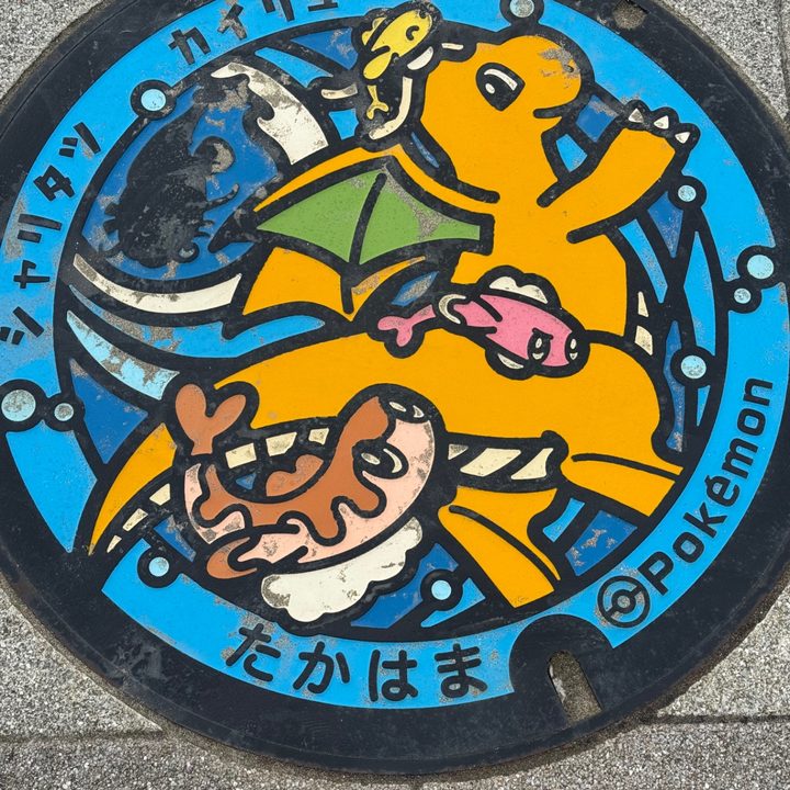 福井県高浜のポケふた（カイリュー・シャリタツ）の写真
