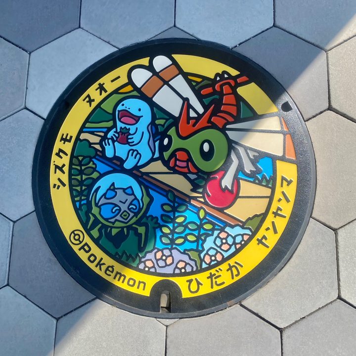 高知県日高のポケふた（シズクモ・ヌオー・ヤンヤンマ）の写真