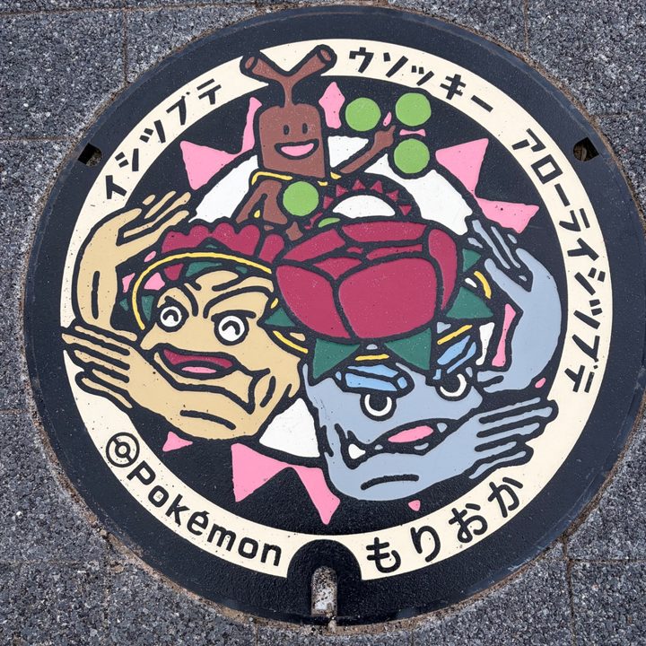 岩手県盛岡のポケふた（アローライシツブテ・イシツブテ・ウソッキー）の写真