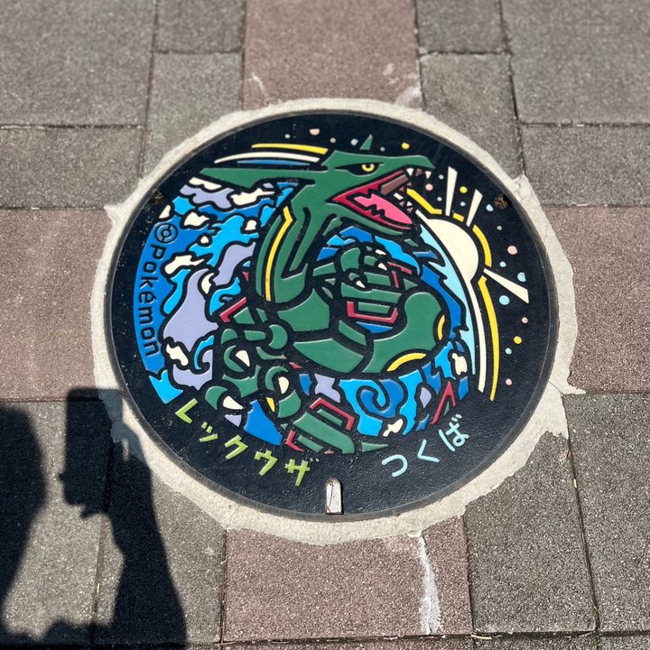 茨城県つくばのポケふた（レックウザ）の写真