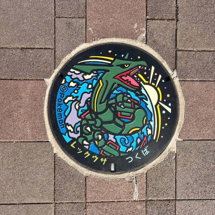 茨城県つくばのポケふた（レックウザ）の写真