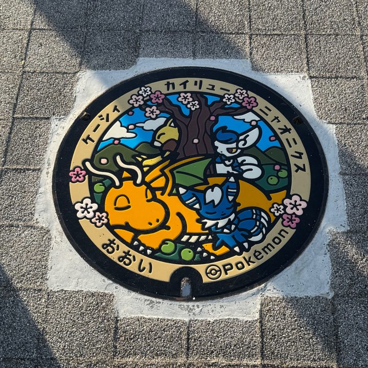 おおい町 道の駅うみんぴあ大飯のポケふた（カイリュー・ケーシィ・ニャオニクス）の写真