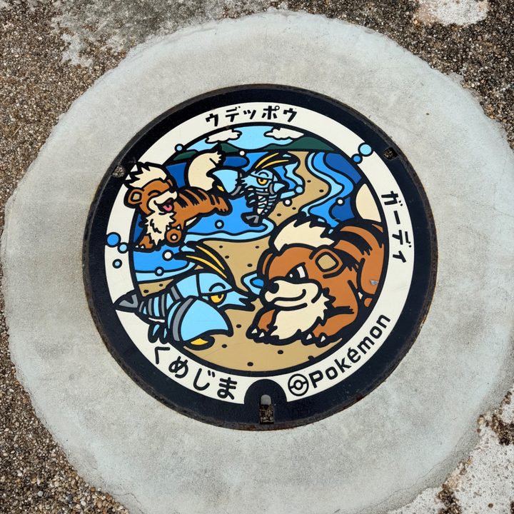 Photo of the Clauncher, Growlithe Poké Lid in Kumejima