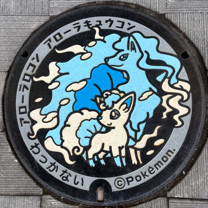 稚内市 キタカラ敷地内のポケふた（アローラキュウコン・アローラロコン）の写真