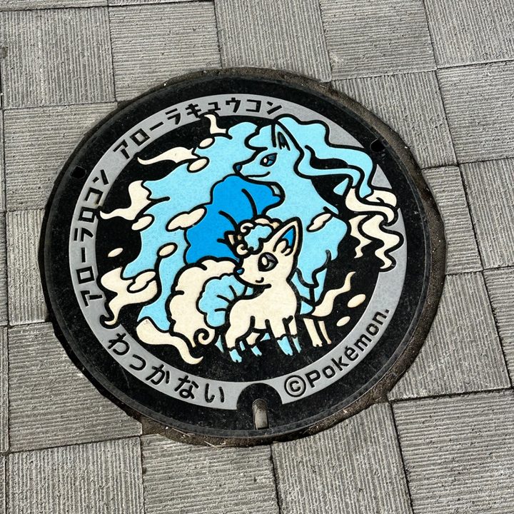 稚内市 キタカラ敷地内のポケふた（アローラキュウコン・アローラロコン）の写真