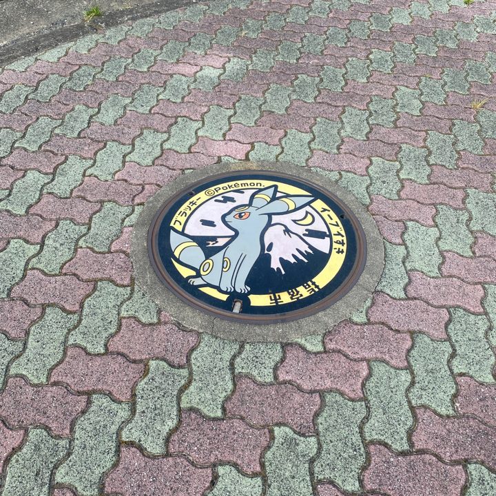 指宿市 指宿駅裏のポケふた（ブラッキー）の写真