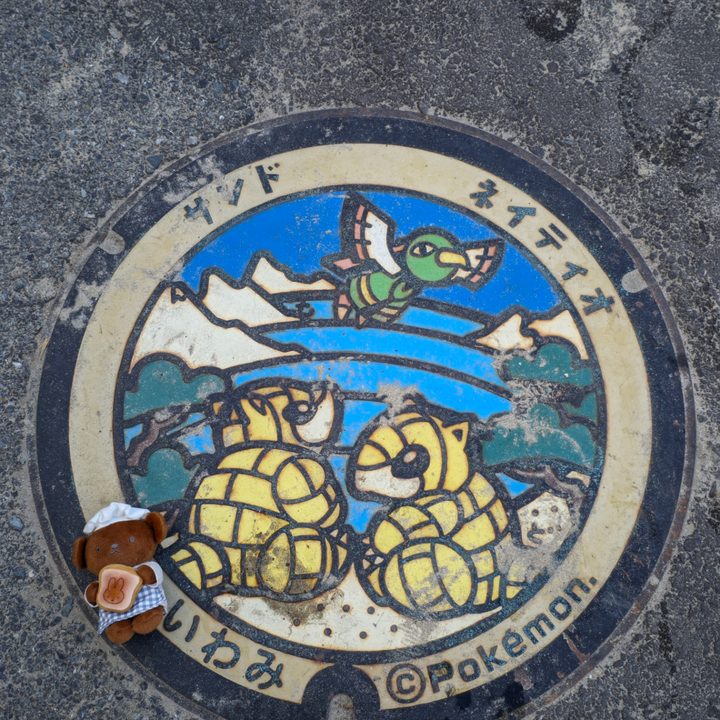 鳥取県岩美のポケふた（サンド・ネイティオ）の写真