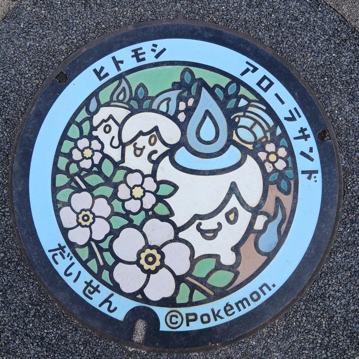大山町 道の駅大山恵みの里のポケふた（アローラサンド・ヒトモシ）の写真