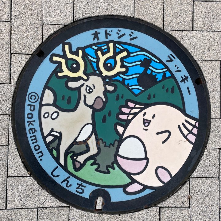 福島県新地のポケふた（オドシシ・ラッキー）の写真