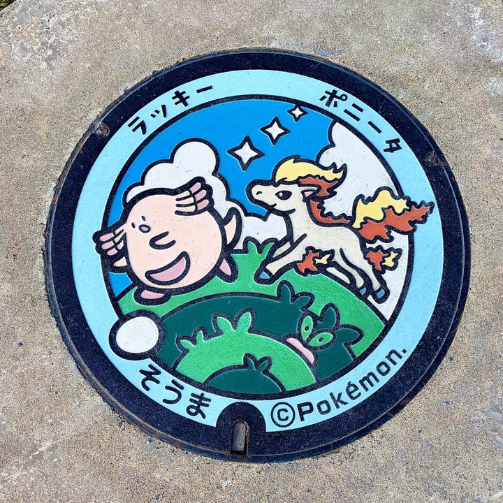 福島県相馬のポケふた（ポニータ・ラッキー）の写真