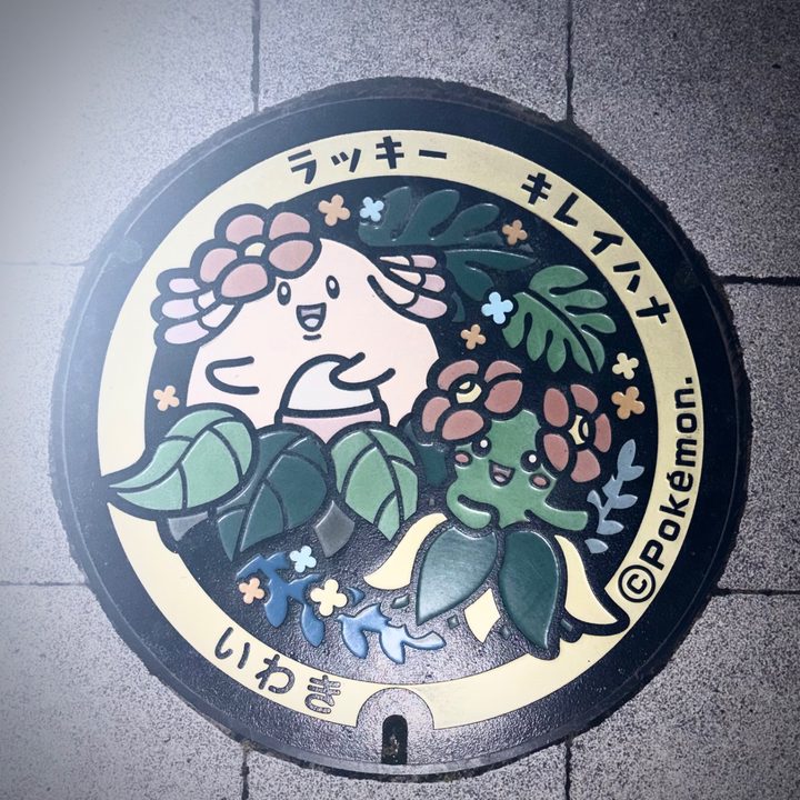 福島県いわきのポケふた（キレイハナ・ラッキー）の写真