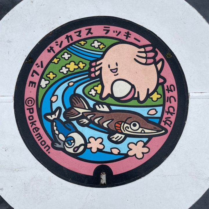 福島県/川内村のポケふた（サシカマス・ヨワシ・ラッキー）の写真